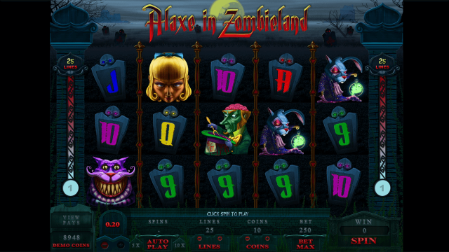 Игровой интерфейс Alaxe In Zombieland 4