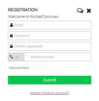 Регистрация в казино Pocket